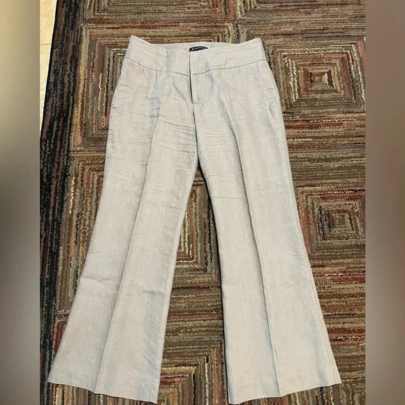 INC International Concepts Womens Size 8P 100% Linen Pants Light grey - Picture 1 of 6